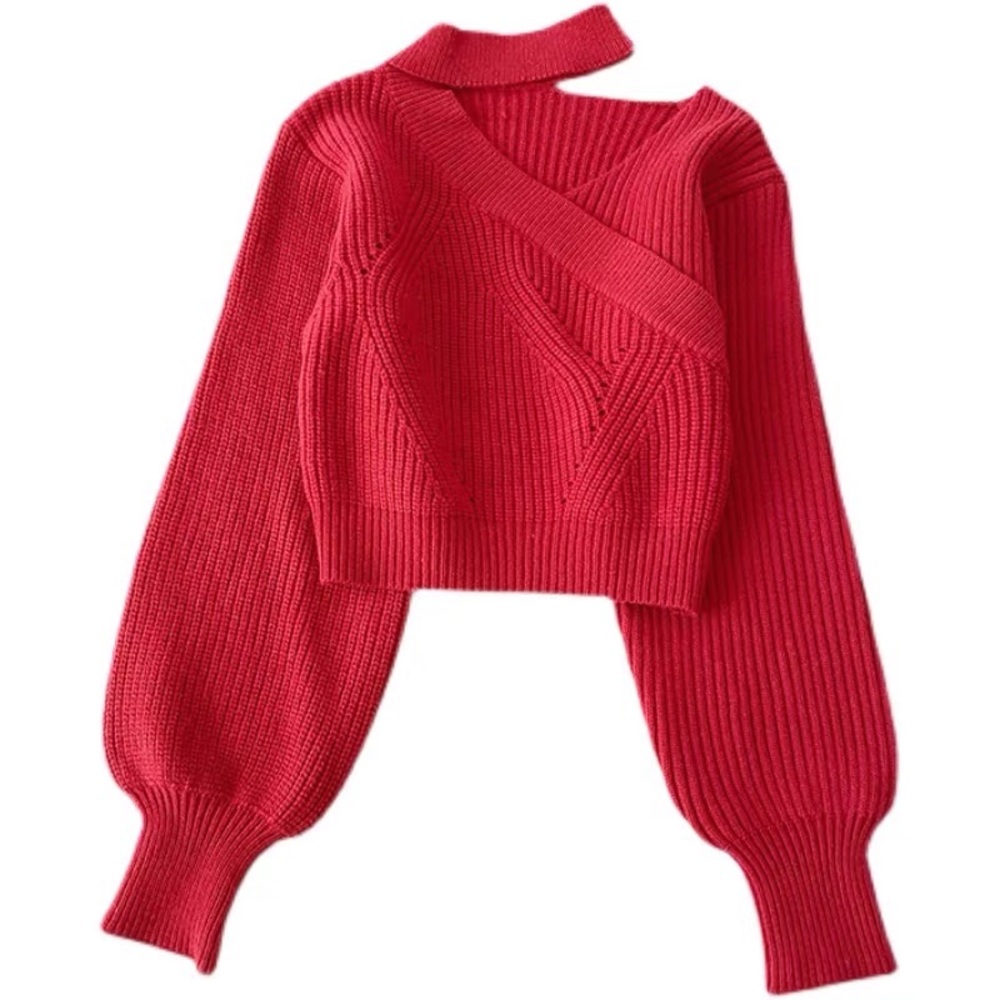 Women winter wrap neck sweather shirt